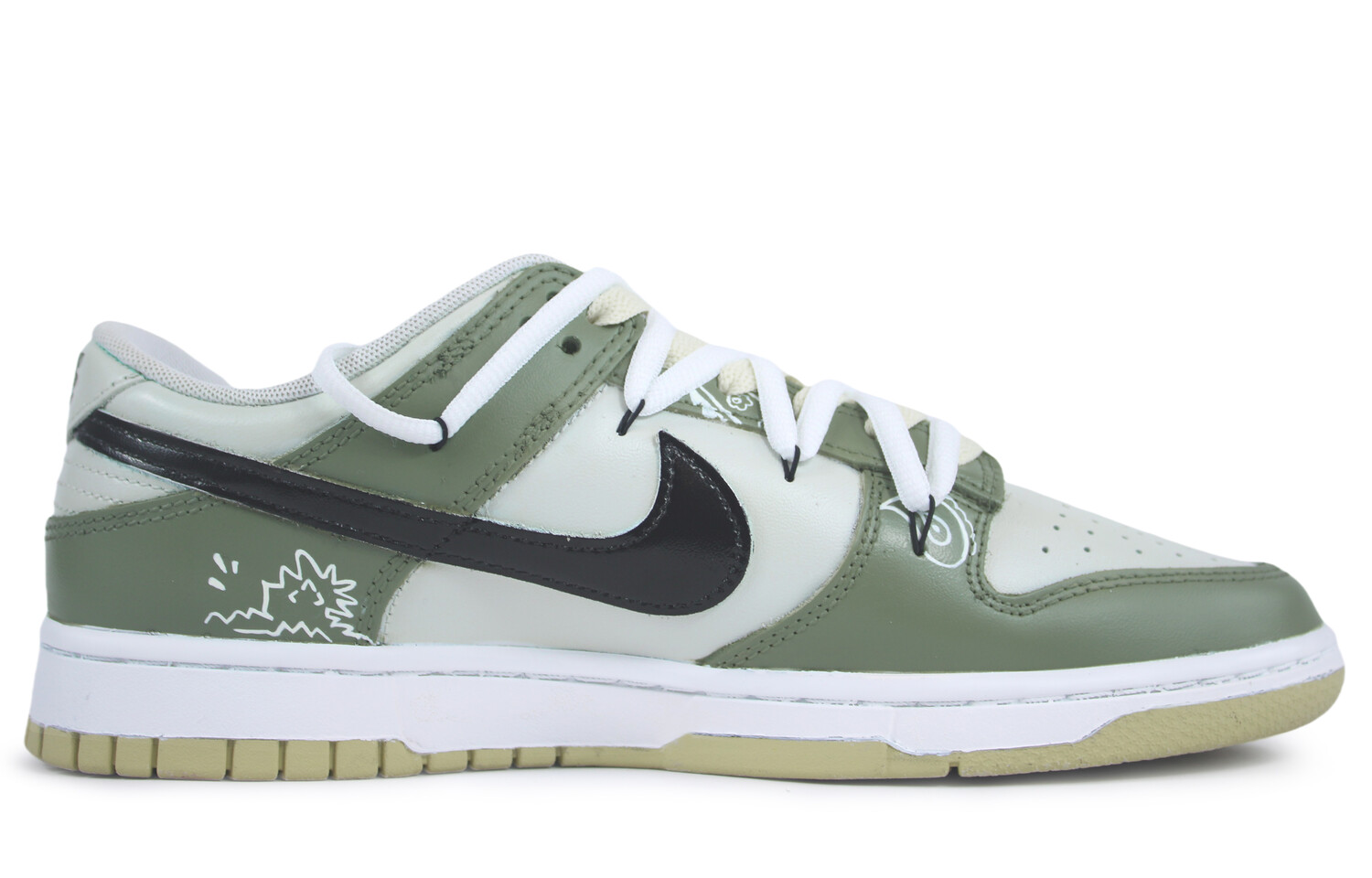 

Кроссовки Nike Dunk Skateboarding Shoes Men Low-top White/yellow, цвет Matcha