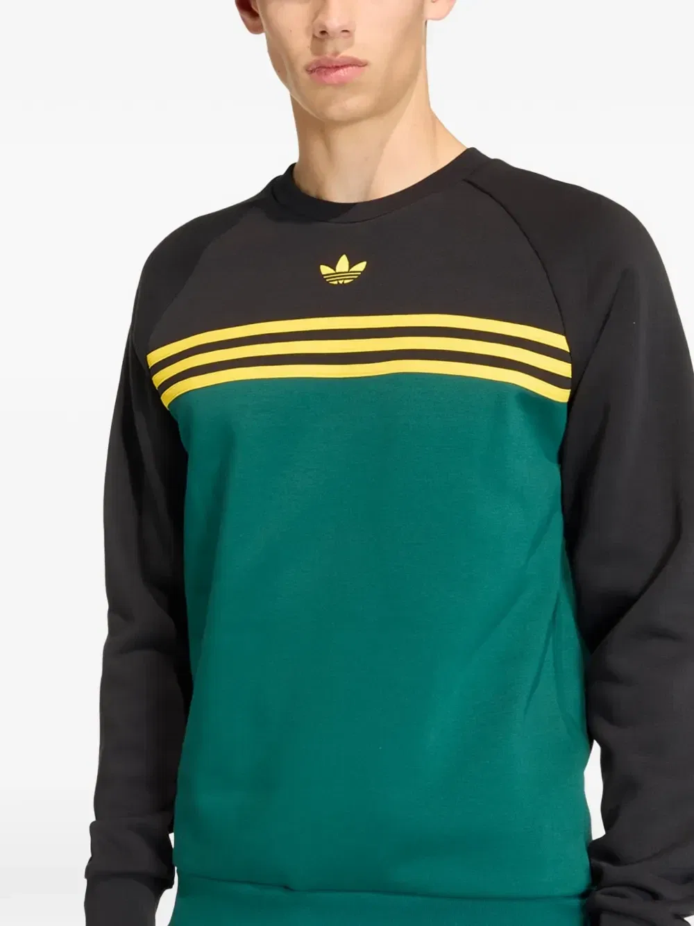 Толстовка с круглым вырезом adidas, зеленый — фото 4
