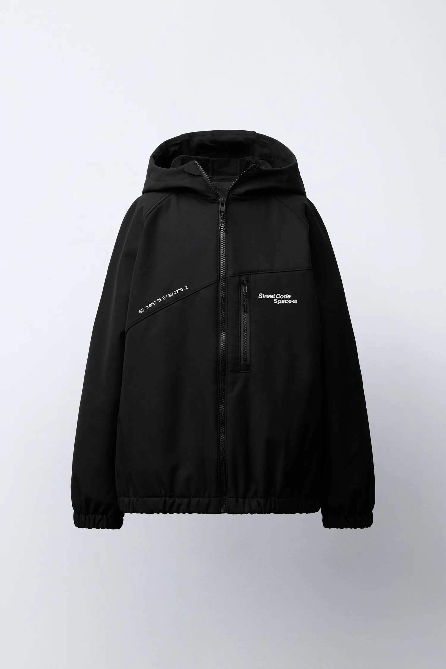Водоотталкивающая техническая куртка с капюшоном Zara, черный