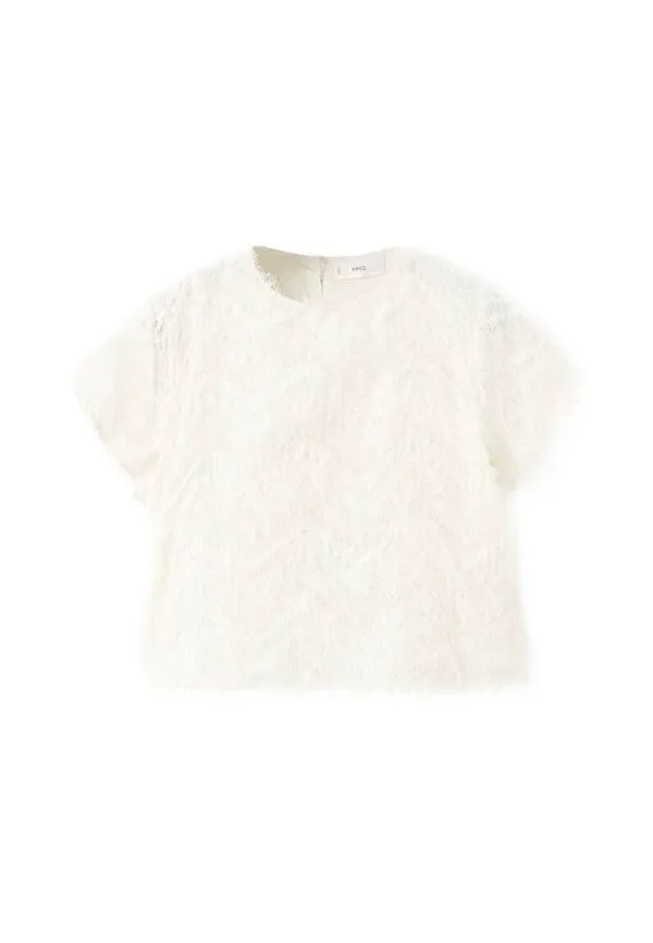 Простая футболка Mango Kids, Ecru