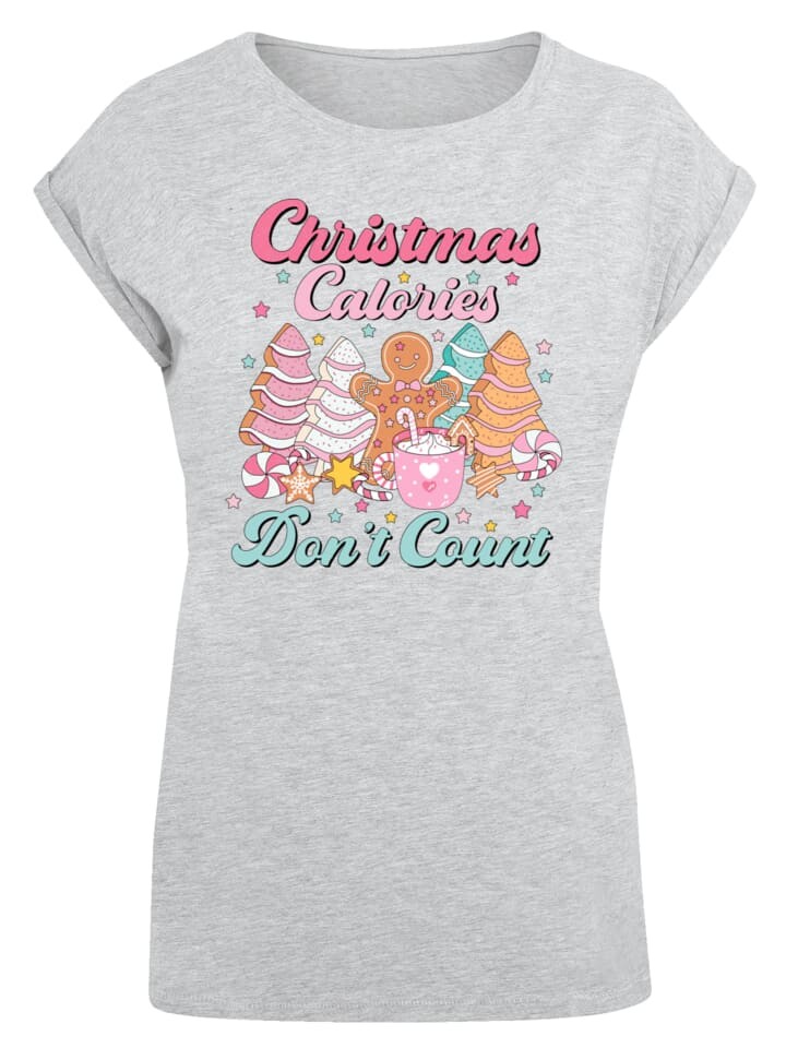 

Футболка F4NT4STIC Extended Shoulder T-Shirt Weihnachten Dont Count Candy, пятнистый серый