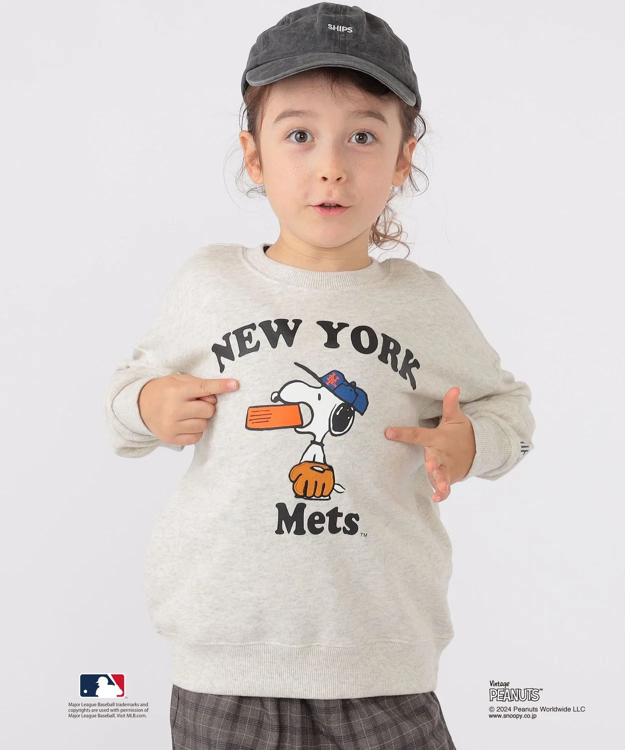 Свитшот Snoopy × MLB SHIPS KIDS 100-125 см слоновая кость