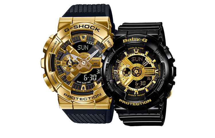 

CASIO Часы Unisex Pair Table Series Black Watch, Gold Dial+Black Dial (Matching Pairs)