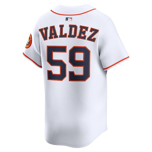 Мужская белая домашняя лимитированная футболка игрока Houston Astros Framber Valdez Nike — фото 4