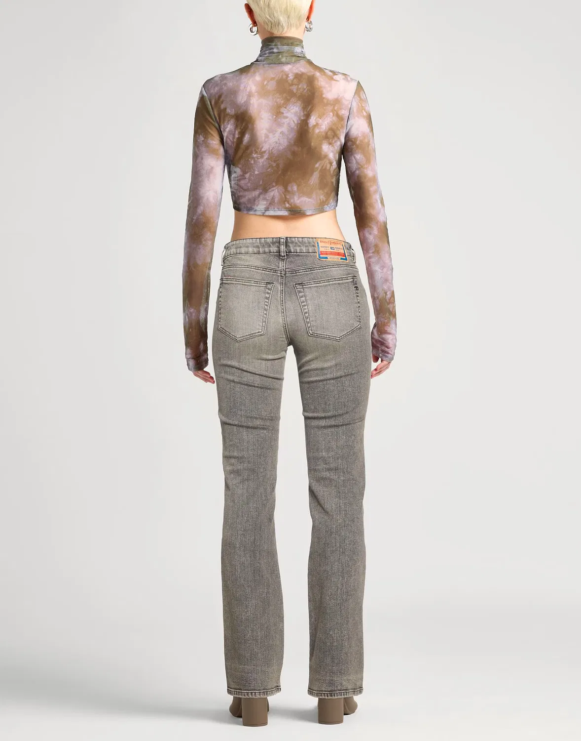 Джинсы boot-cut DIESEL серые — фото 3