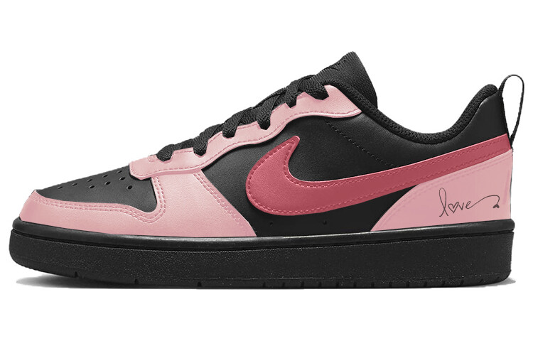 

Кроссовки Nike Court Borough Skateboard Shoes Women's Low-Top Black Pink, Черный, Кроссовки Nike Court Borough Skateboard Shoes Women's Low-Top Black Pink