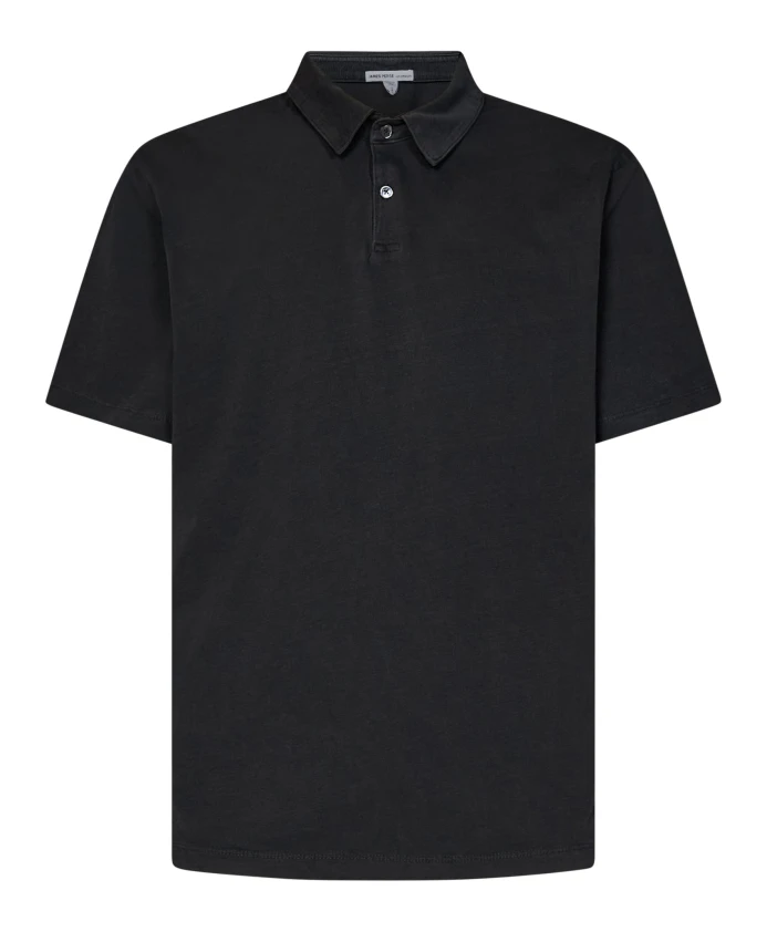 

Поло из замши угольно-серого цвета James Perse, черный