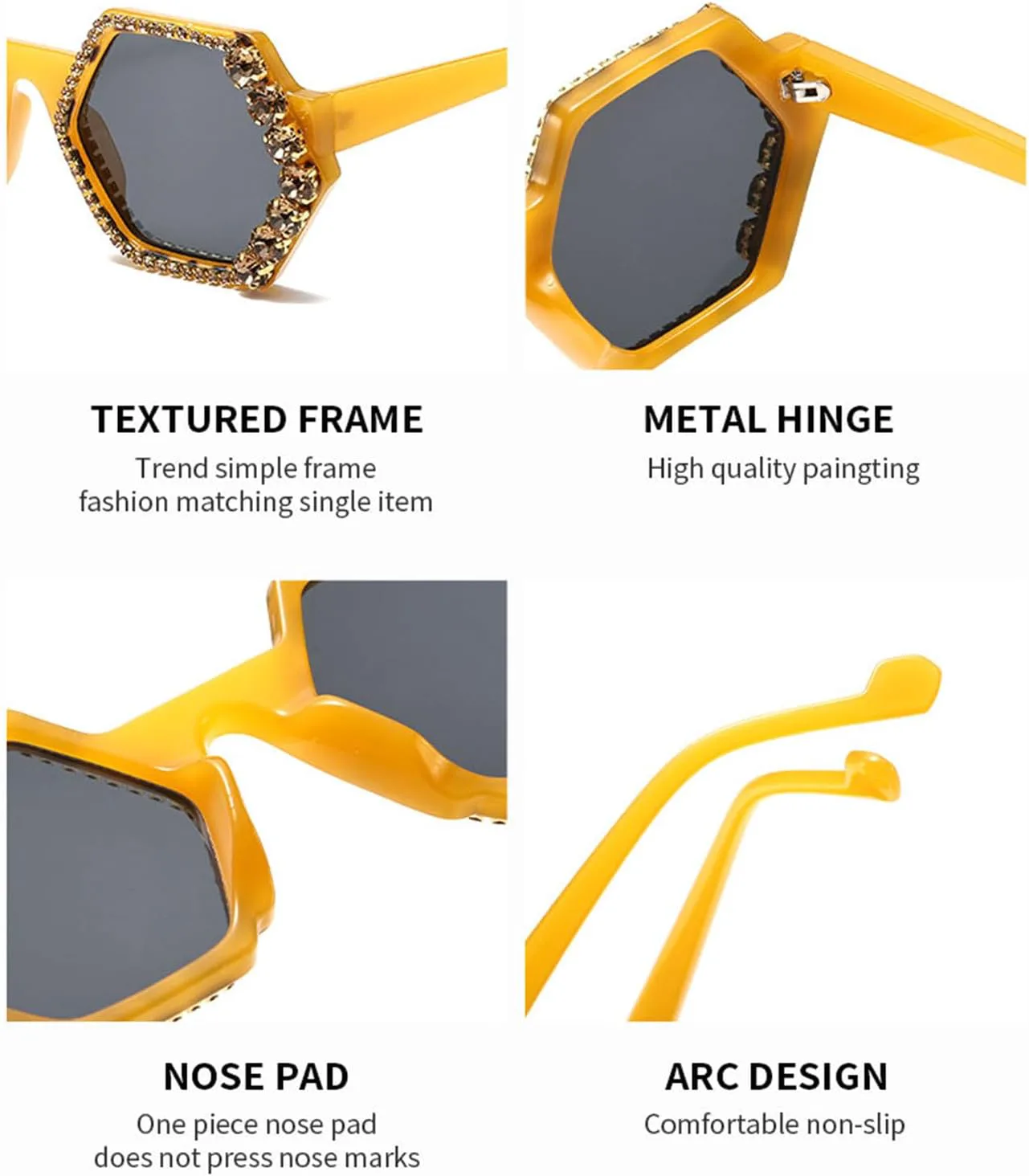 

Солнцезащитные очки Willochra Diamond Polygon для женщин, квадратные, со стразами, винтажные, сверкающие, для вечеринок, с защитой от УФ-излучения UV400, C5