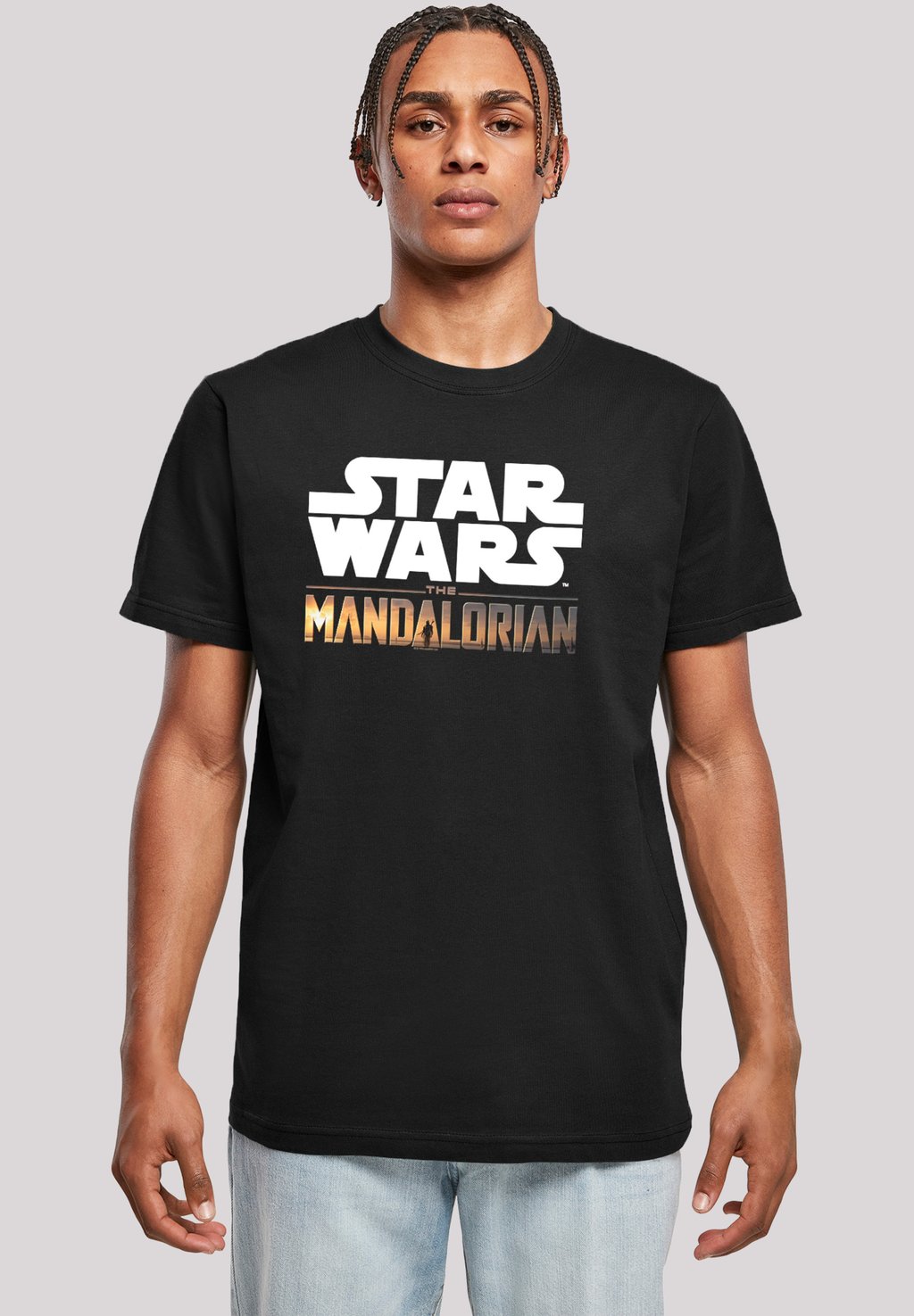 

Футболка с принтом STAR WARS THE MANDALORIAN LOGO F4NT4STIC, черный
