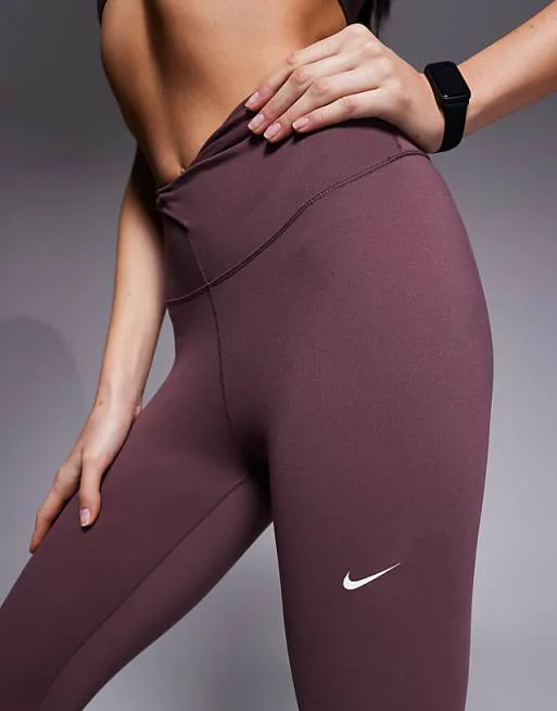 Темно-фиолетовые леггинсы с запахом на талии 7/8 Nike One Training Dri-FIT — фото 3