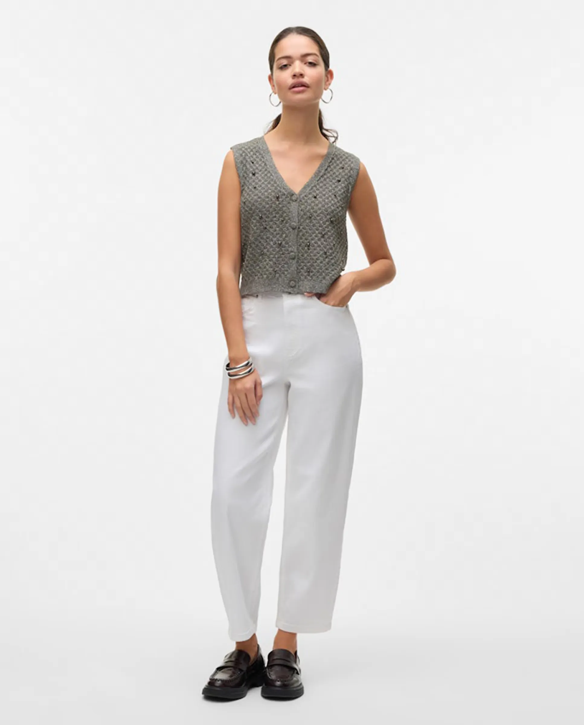 

Женские белые джинсы mom fit Vero Moda, белый