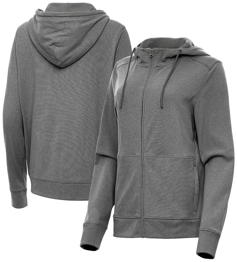 

Женская толстовка для гольфа с молнией во всю длину Antigua Seeker, цвет Black Heather