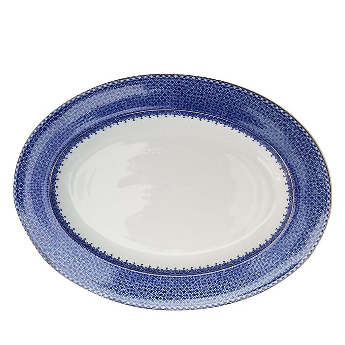 

Овальное блюдо Mottahedeh Blue Lace, синий