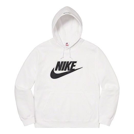 

Толстовка fw19 week 14 x nike leather appliqu hooded sweatshirt 'white' Supreme, белый