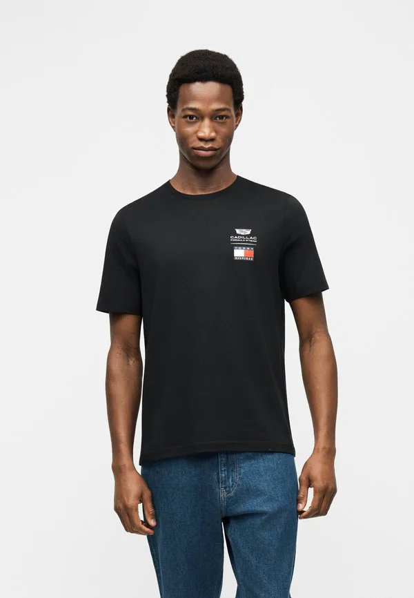 Футболка унисекс с логотипом команды cadillac formula 1. Tommy Hilfiger, Black