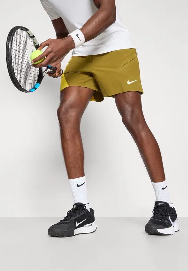 Спортивные шорты Nikecourt Slam Short Nike Performance, оливковый флак/шафрановый кварц/белый — фото 4