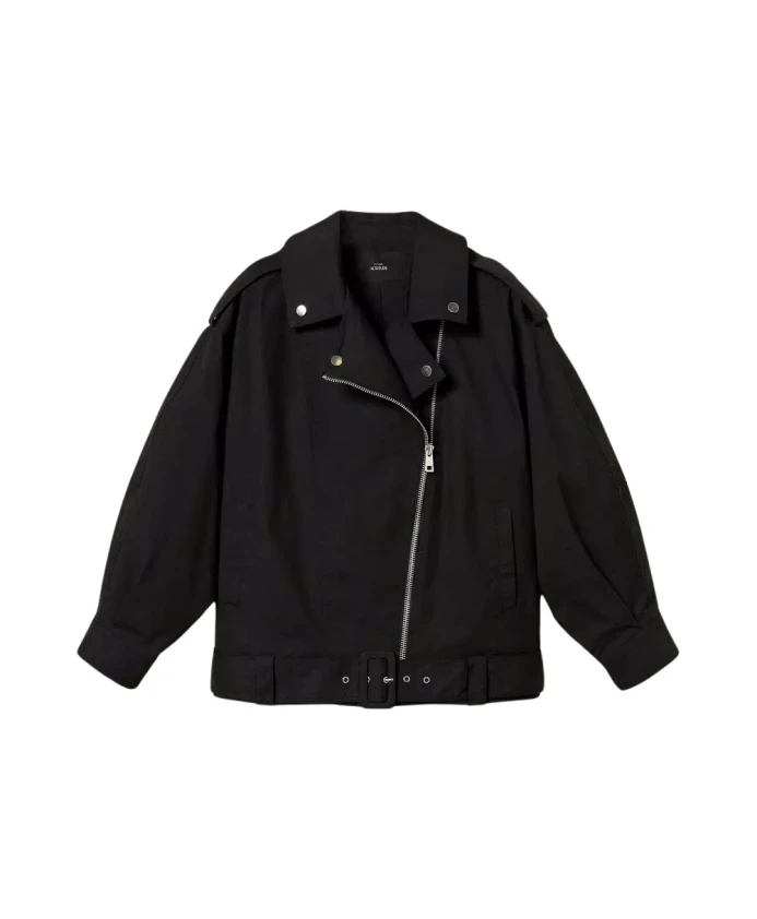 

Черная хлопковая байкерская куртка, коллекция Activision Twinset, черный