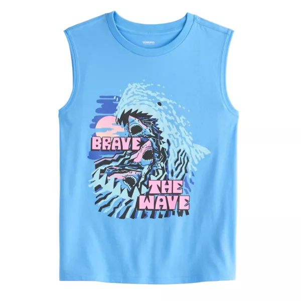 

Футболка с принтом мышц для мальчиков 8-20 лет Sonoma Goods For Life, цвет brave shark blue