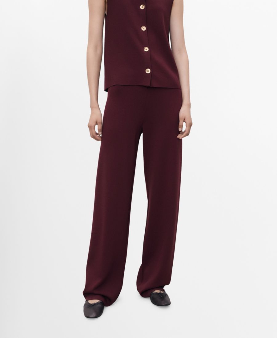 

Женские трикотажные брюки с эластичным поясом MANGO, Maroon