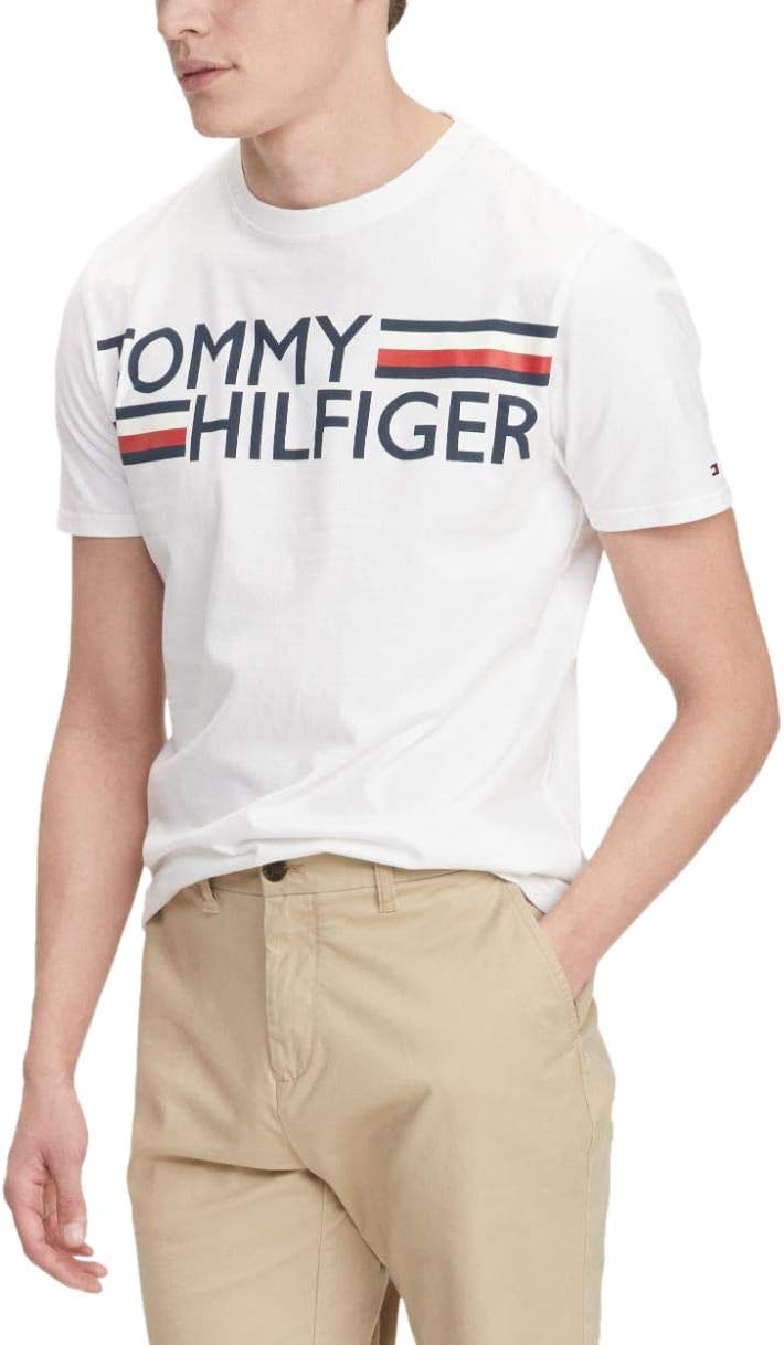 

Мужская спортивная футболка с коротким рукавом и принтом Tommy Hilfiger, White, Белый, Мужская спортивная футболка с коротким рукавом и принтом Tommy Hilfiger, White