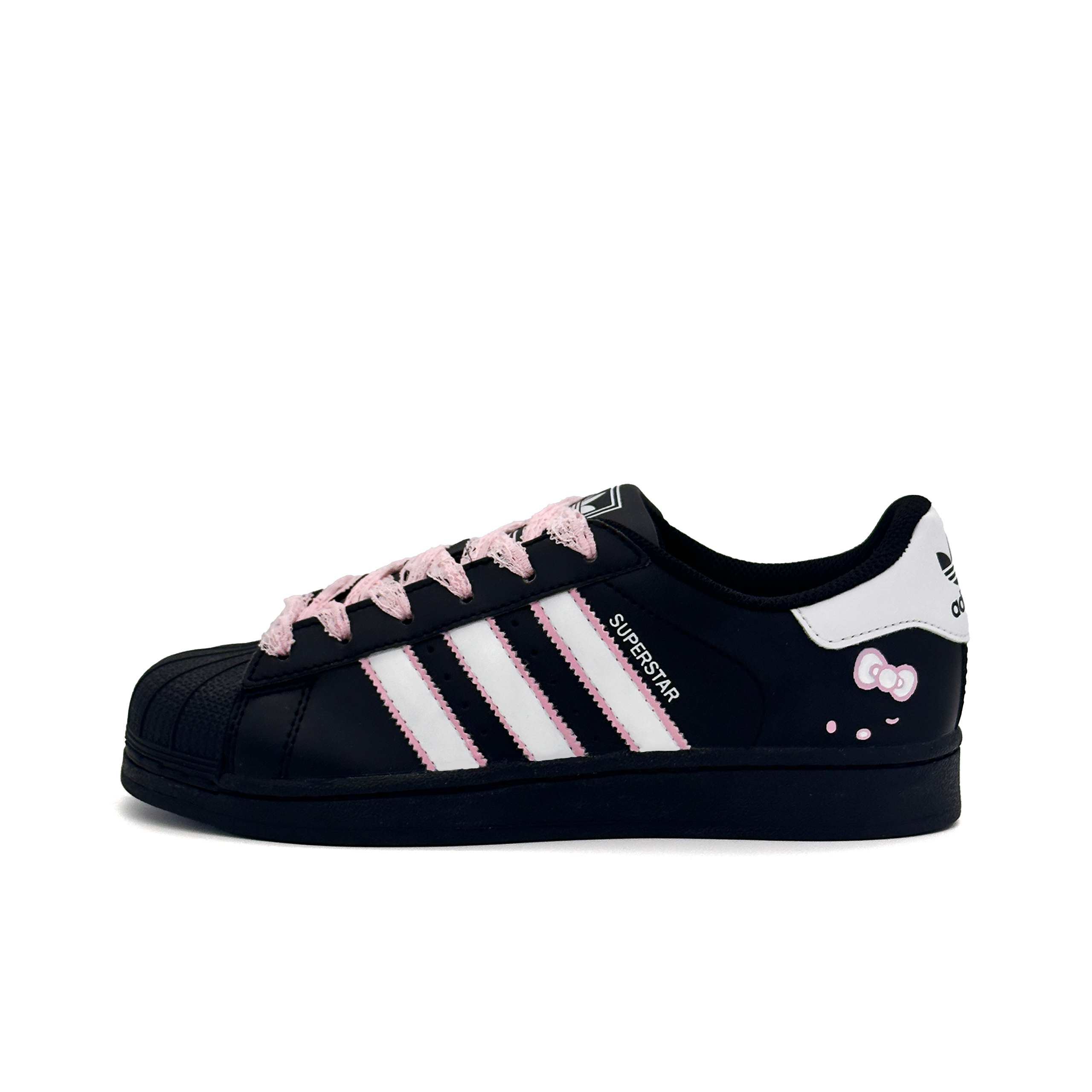 

Adidas Originals Superstar 2 Milk Puff Sweetie устойчивые к истиранию низкие детские скейтбординговые туфли Black для подростков