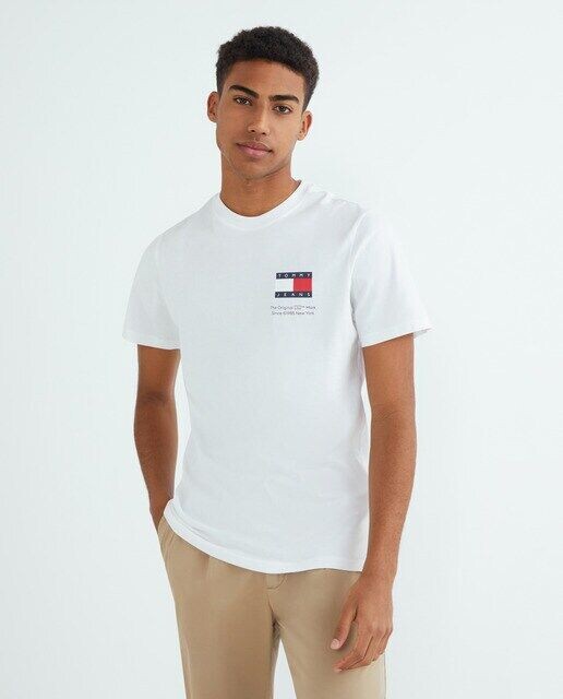 

Мужская футболка узкого кроя с короткими рукавами Tommy Jeans, белый