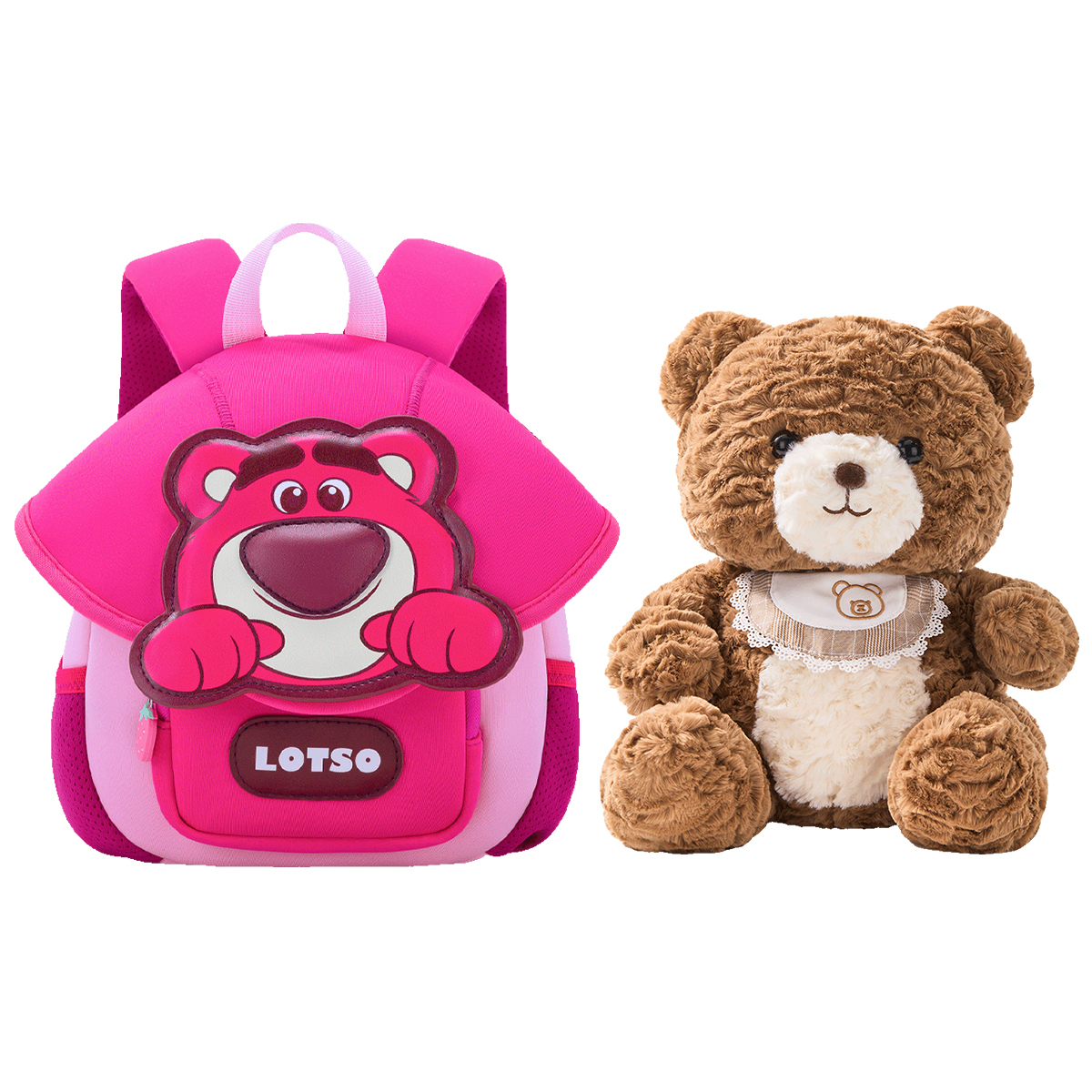 

Disney Сумка-рюкзак для малышей серии Strawberry Bear из неопрена с покрытием PU, детский розовый/синий