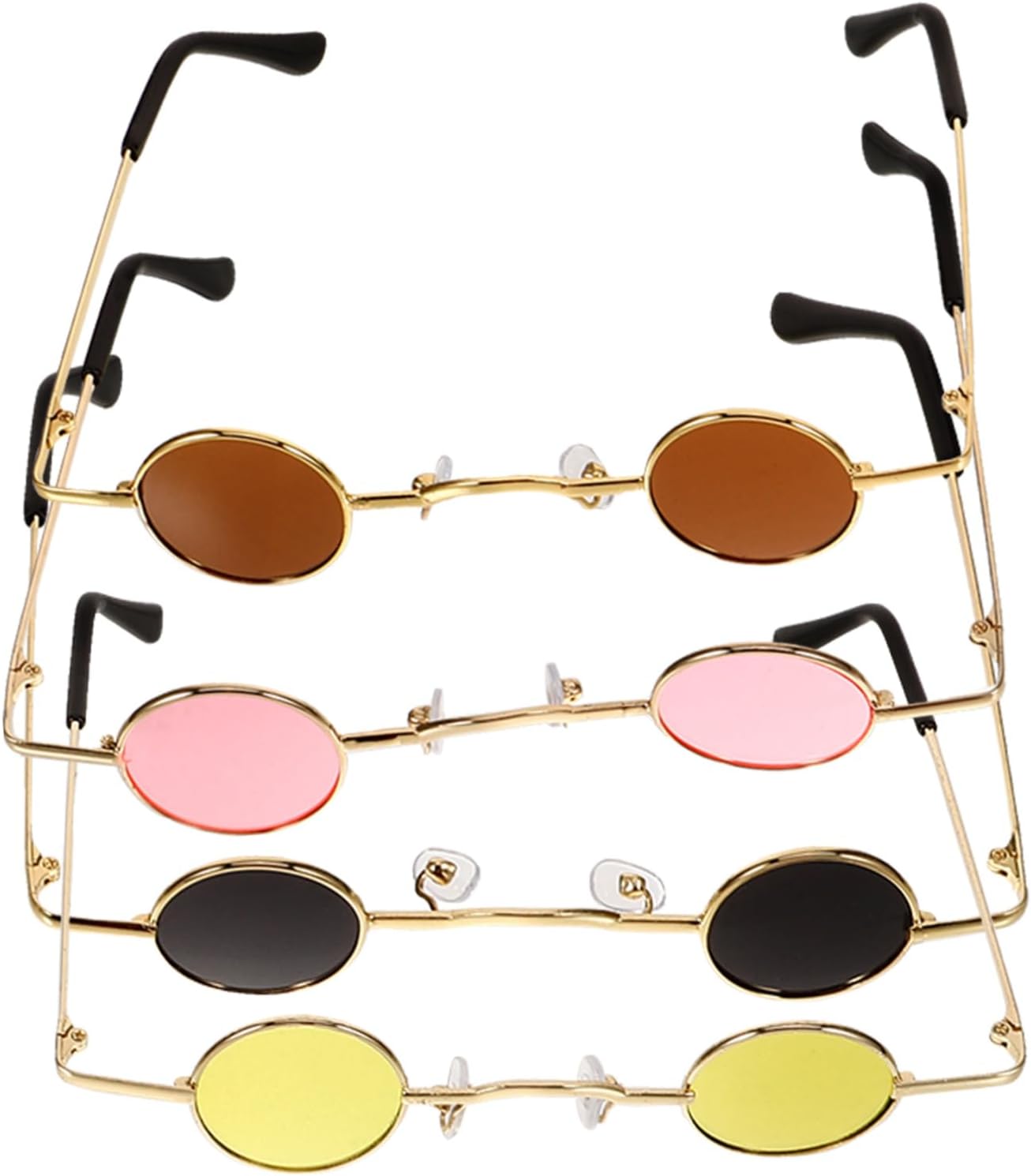 

4 пары круглых солнцезащитных очков для женщин в стиле ретро, ​​легкие очки для прогулок, пляжных вечеринок, модный образ. В комплекте оправа и линзы LALADEFIEE, Assorted Color