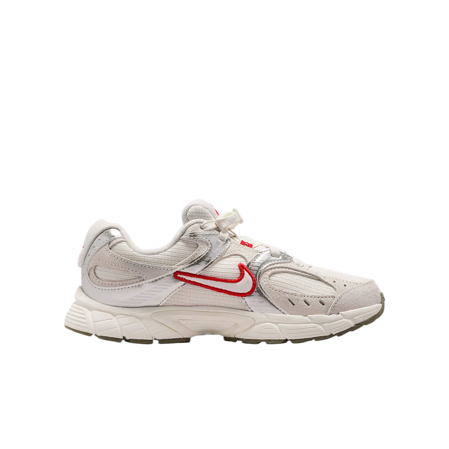 Кожаные, текстильные дышащие низкие детские кроссовки Unisex Nike, phantom серый белый/sail белый/темно коричневый/sail белый — фото 3