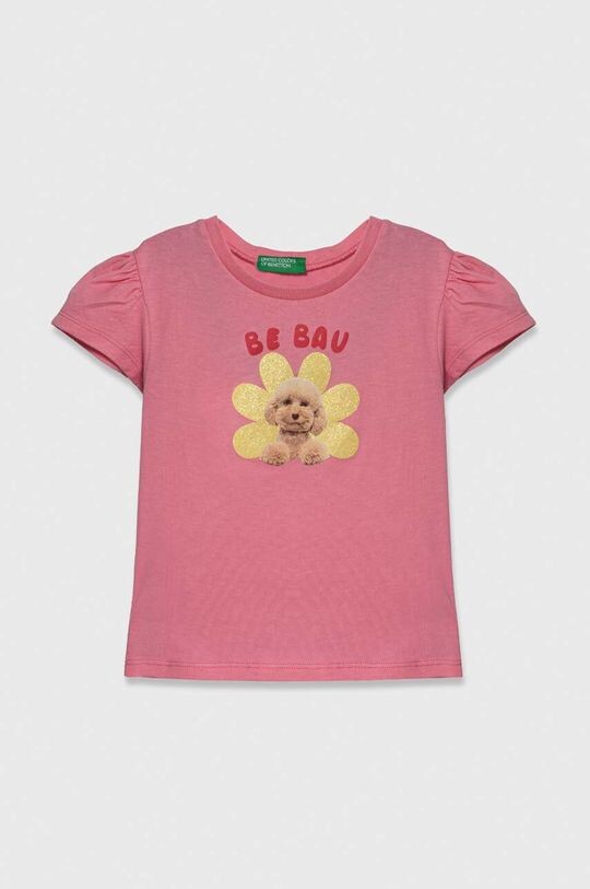 

Хлопковая футболка для детей United Colors of Benetton, розовый