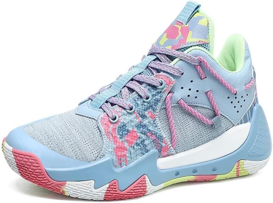 

Мужские баскетбольные кроссовки с дышащей сеткой, высокой посадкой, износостойкие, с амортизацией и противоскользящей подошвой, для тренировок и повседневной ходьбы Generic, синий