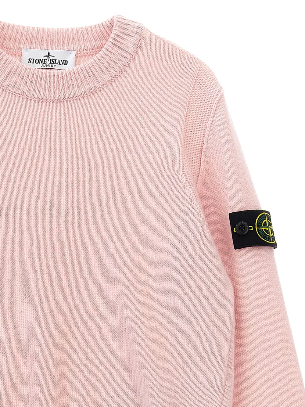 Свитер с круглым вырезом и значком «Компас» Stone Island Junior, розовый — фото 3