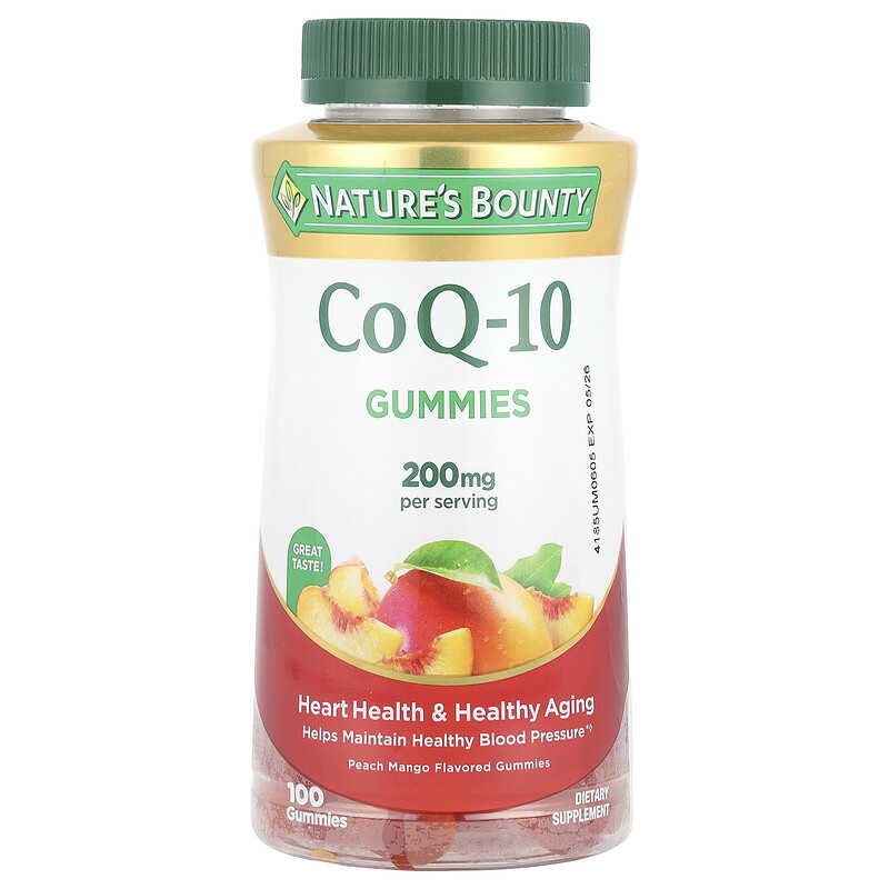 

Nature's Bounty, CoQ-10, жевательные мармеладки, персик и манго, 200 мг, 100 жевательных таблеток (100 мг в 1 жевательной мармеладке)