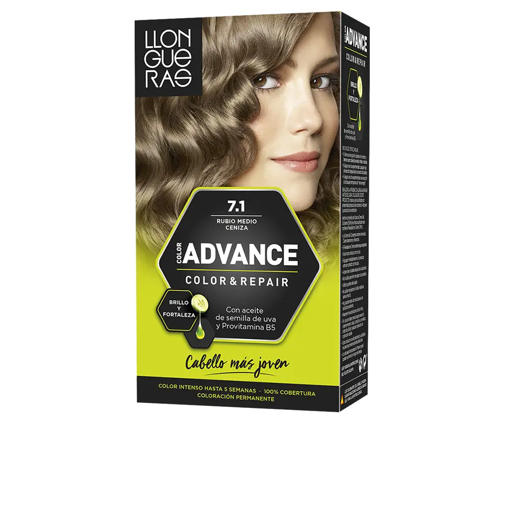 

Краска для волос Color advance Llongueras, цвет 7,1-rubio ceniza, 1 шт.