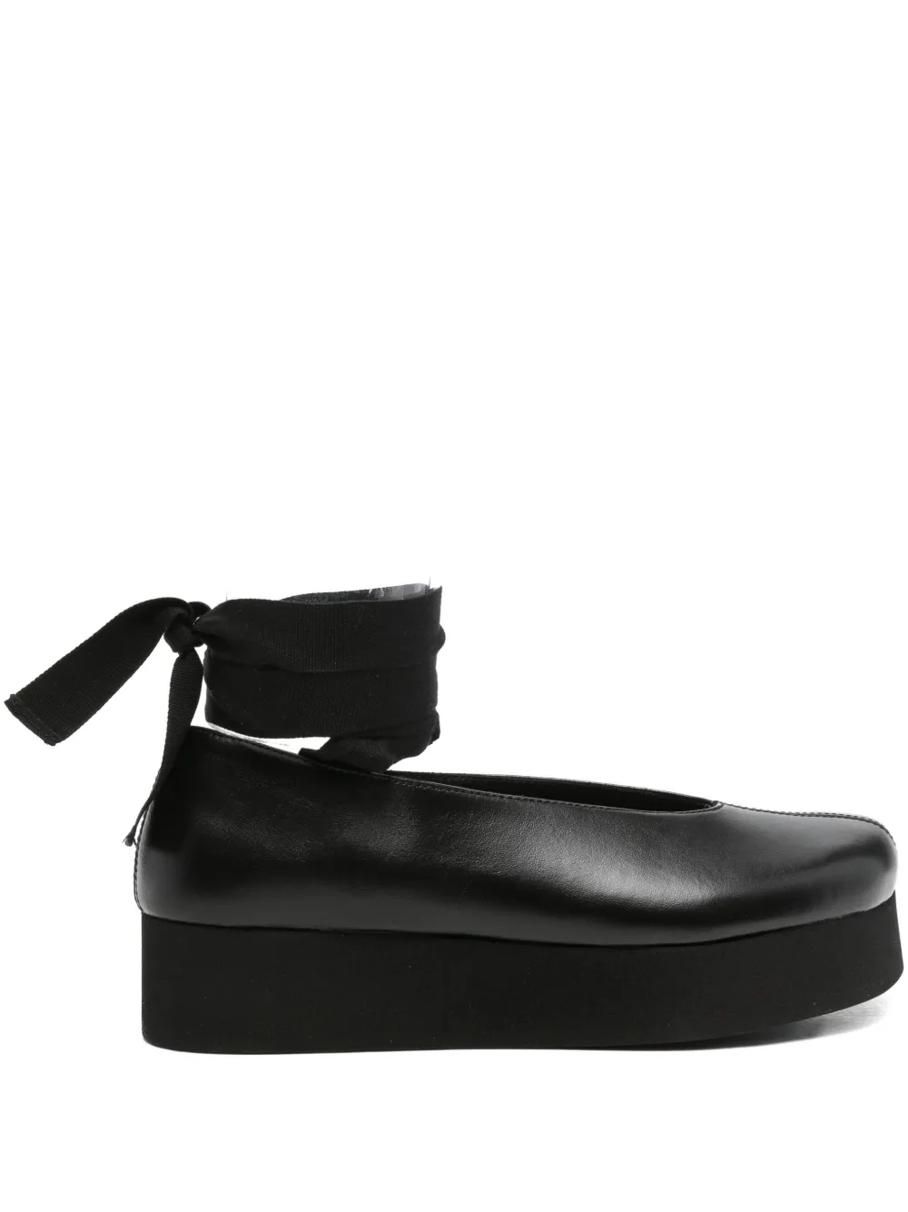 Балетки на платформе с лентой Comme Des Garcons, черный