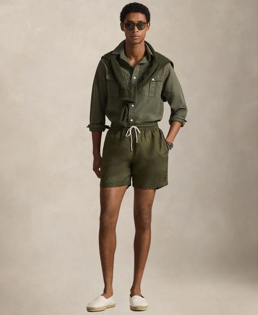 Мужские плавки с вышивкой Polo Ralph Lauren, оливковый — фото 2