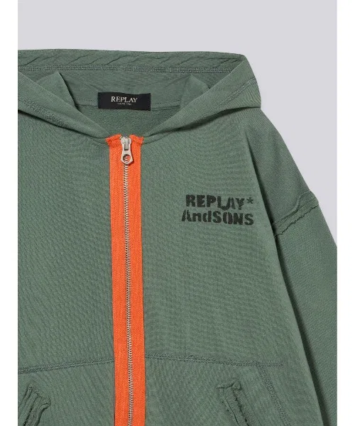 Детская толстовка Boys' Hoodie из хлопка, цвет моховой зелени — фото 3