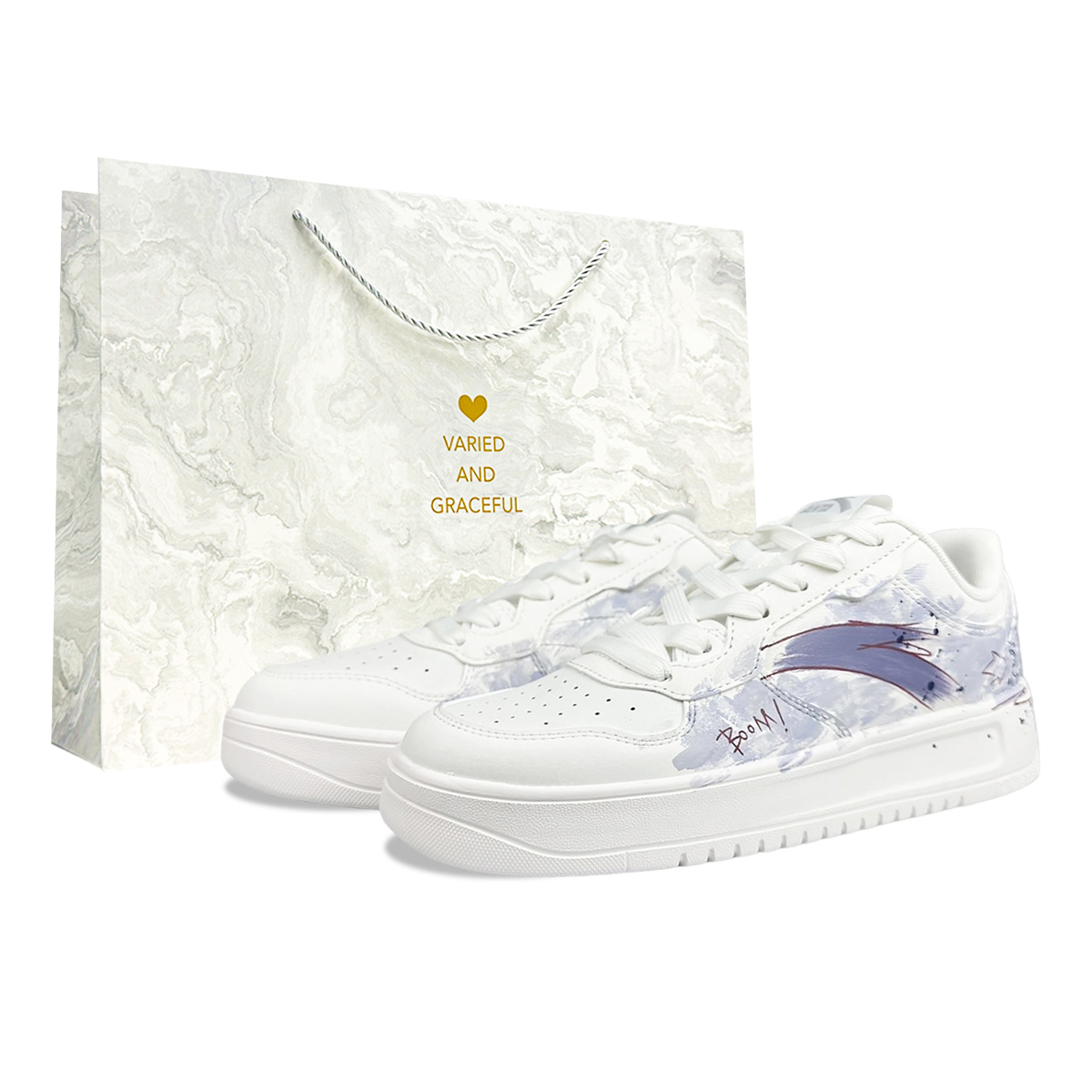 

Мужские низкие скейтерские кеды с мягкой амортизацией и дышащим верхом ANTA, синий