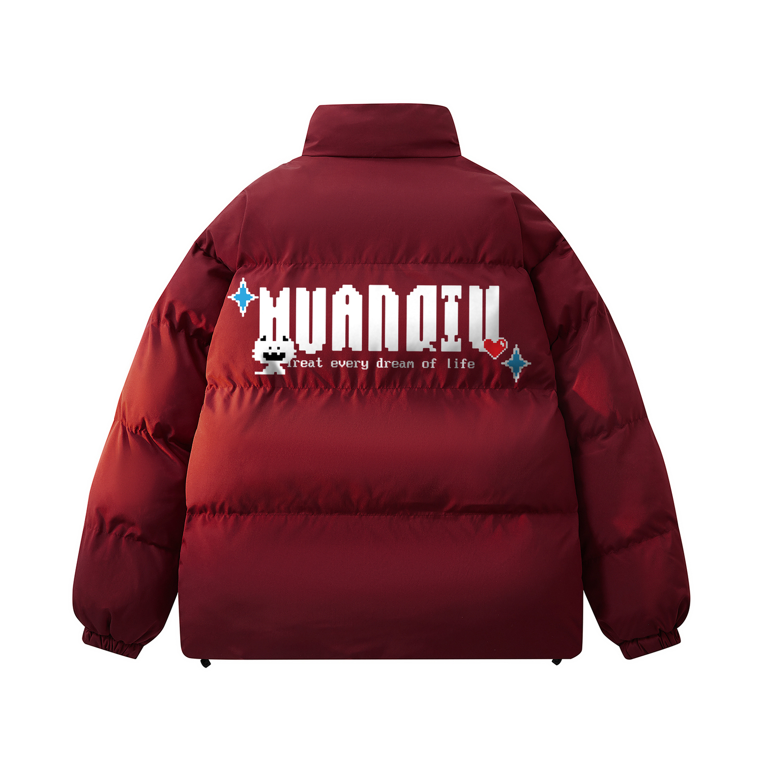 

Пуховик Unisex Stand Collar Thickened Padded Puffer Jacket HUANQIU, maroon