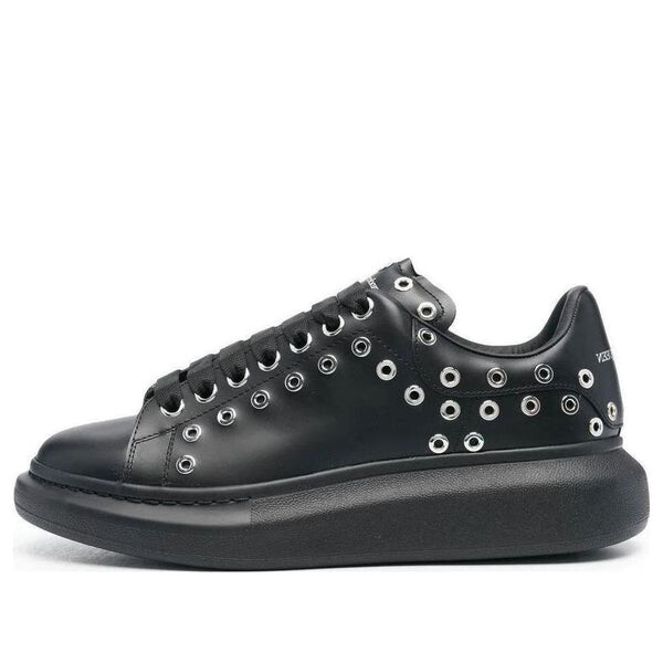 

Кроссовки oversized sneaker 'black silver eyelets' Alexander Mcqueen, черный