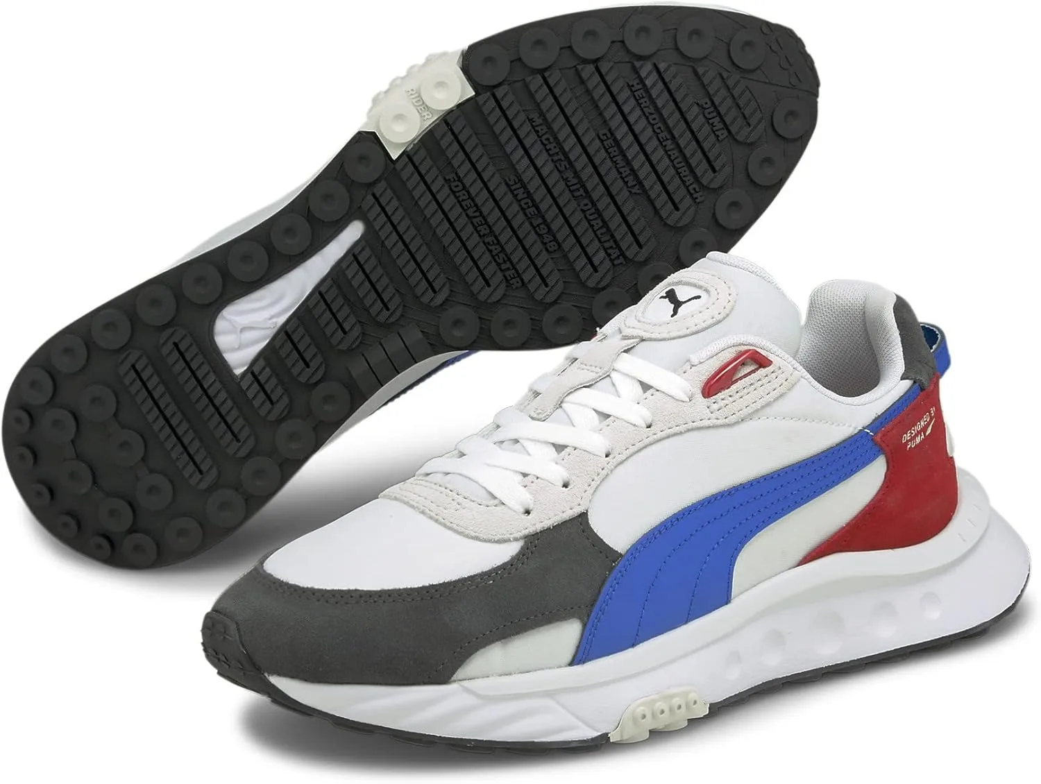 Кроссовки для легкой атлетики PUMA Wild Rider Rollin' Unisex, белый/черный — фото 4
