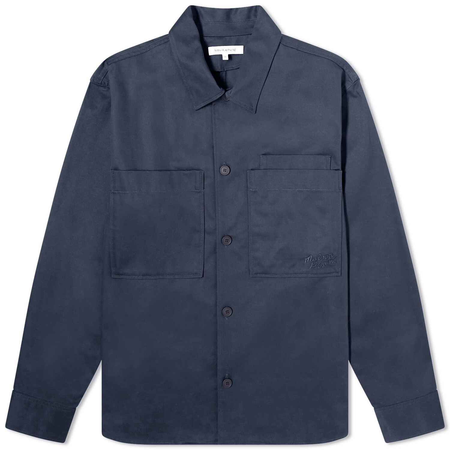 

Рубашка Maison Kitsuné Embroidered Logo Overshirt, цвет Deep Navy