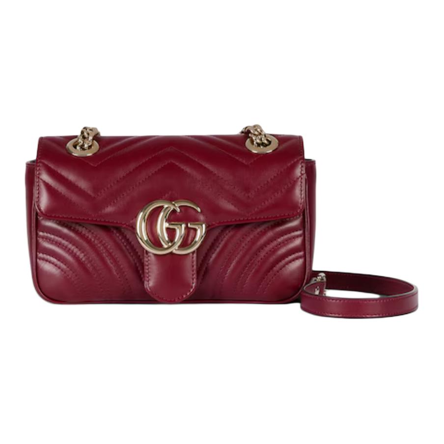 

GUCCI Сумка GG Marmont кожаная через плечо женская бордовая