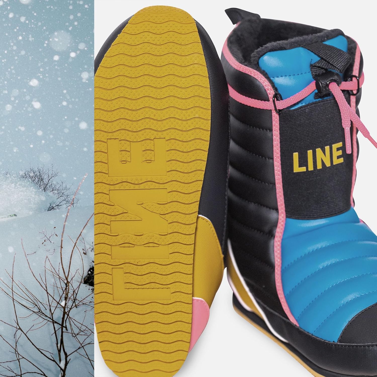 Ботинки LINE Unisex Adult BOOTIE 2.0, Теплые водостойкие зимние ботинки для отдыха после катания на лыжах с формованной стелькой из пеноматериала и системой шнуровки, Neon — фото 4