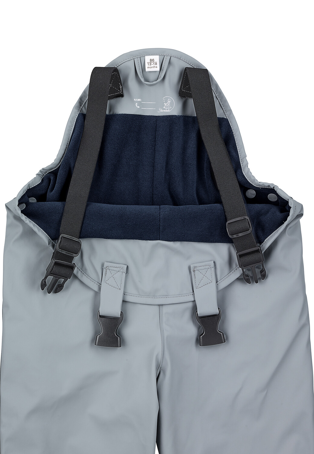 Водонепроницаемые брюки Sterntaler Regenträgerhose gefüttert, цвет rauchgrau — фото 4