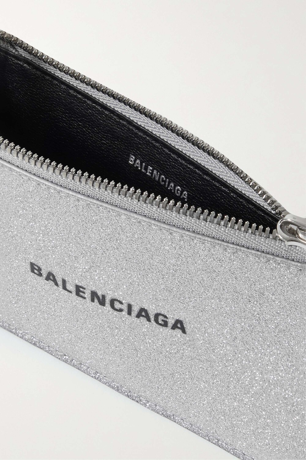 BALENCIAGA Кошелек Cash из кожи с блестками, серебро — фото 3