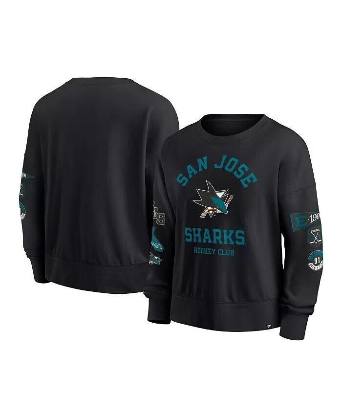 

Женская черная толстовка-пуловер San Jose Sharks Go Team Fanatics