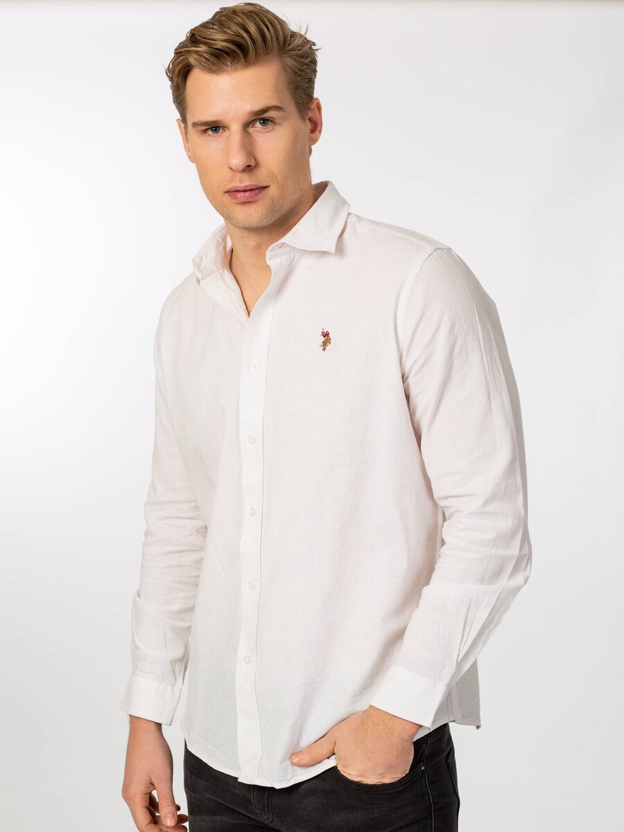 Рубашка на пуговицах классического кроя U.S. POLO ASSN. Bolt, белый — фото 2