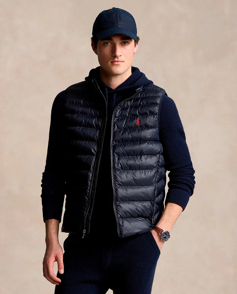 

Мужской утепленный жилет на молнии Polo Ralph Lauren, темно-синий