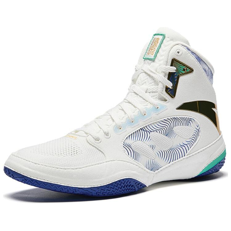 Кроссовки ANTA Training Shoes Men High-top Paper White/Sky Blue/Stone Blue/Metal Gold, золотой — фото 2